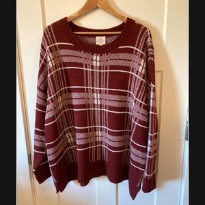 St John’s Bay plaid sweater, NWT 2X
